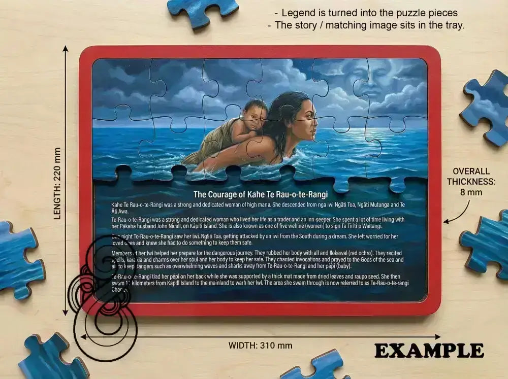 The Courage of Kahe Te Rau-o-te-Rangi - Single or Tray A4 Puzzle