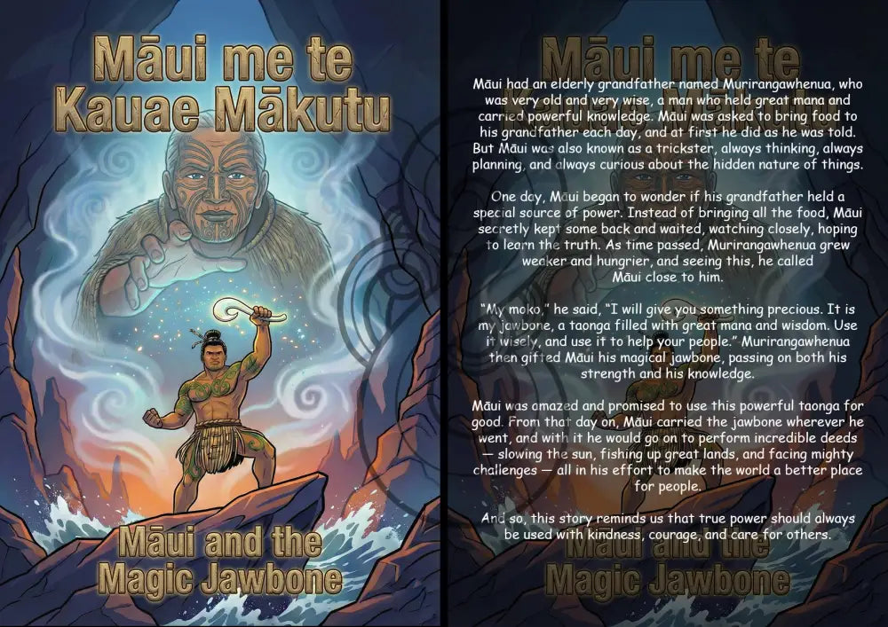 The Deeds of Maui - A4 Story Boards - How he found the Magic Jawbone
