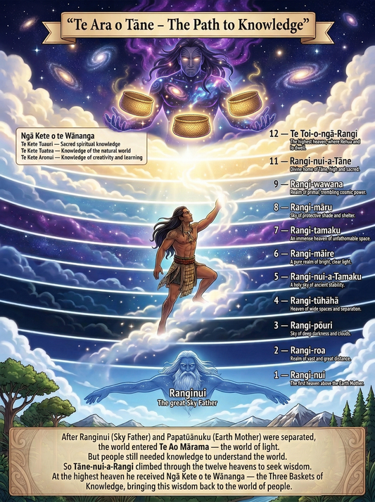 Tāne-nui-a-rangi and the Baskets of Knowledge - Version 2 - Poster