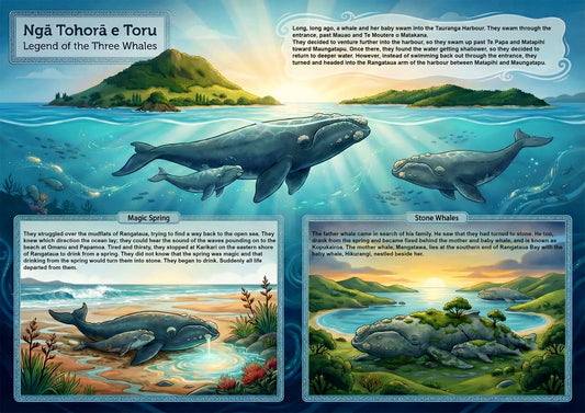 Legend of the 3 Whales - Papamoa - Poster