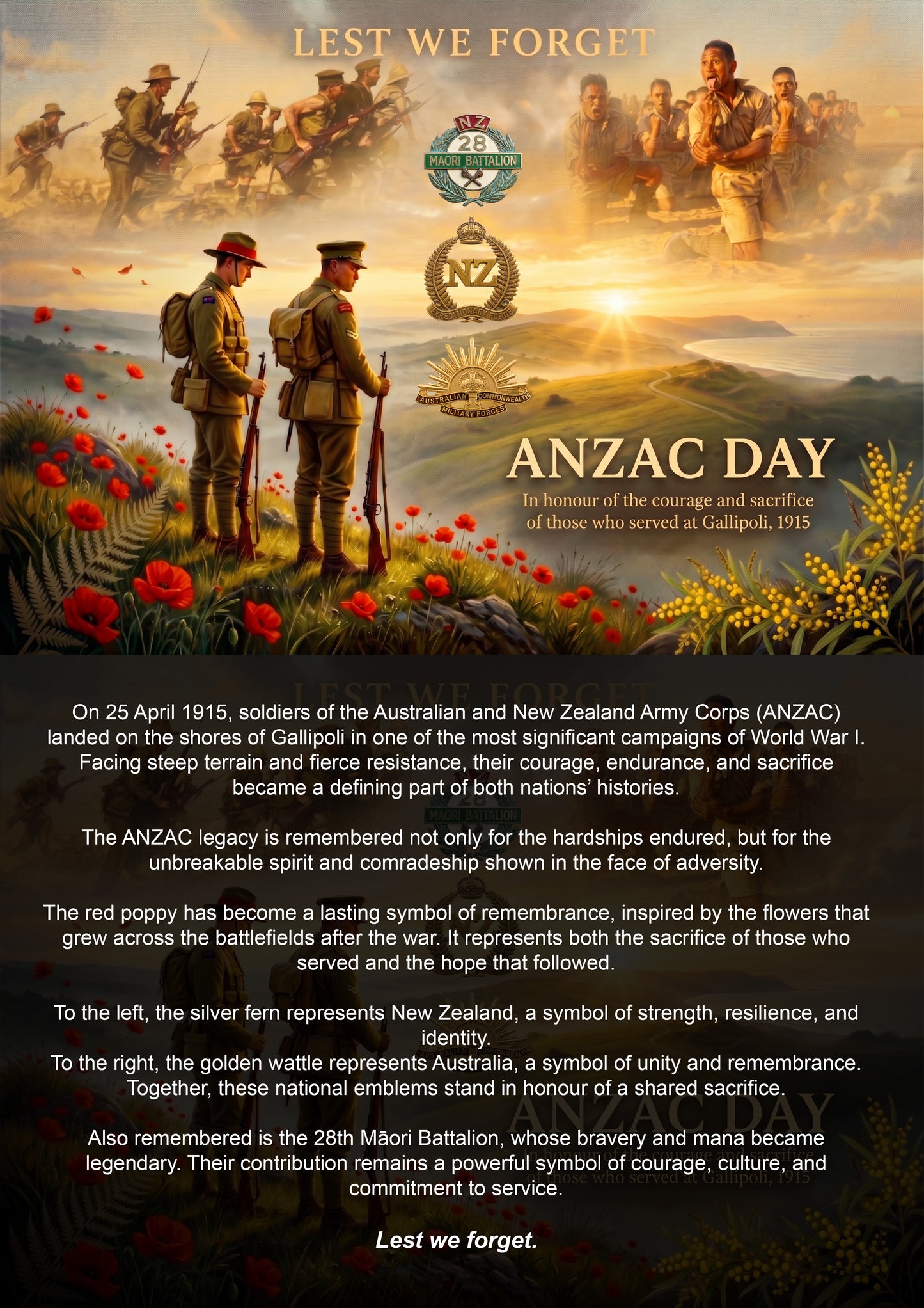 ANZAC - Single and Image Tray A4 Puzzle