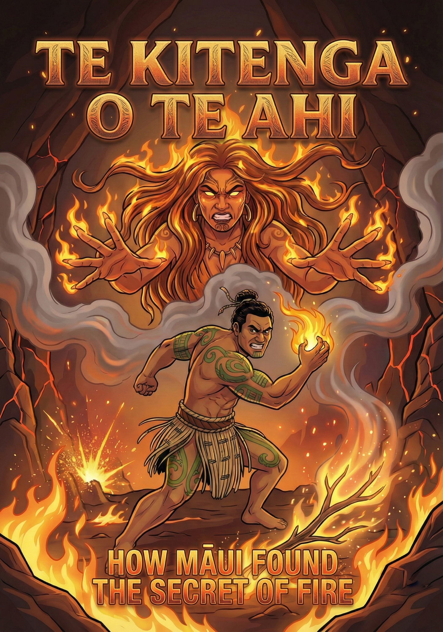 How Māui found the secret of fire - Version 1 - Poster
