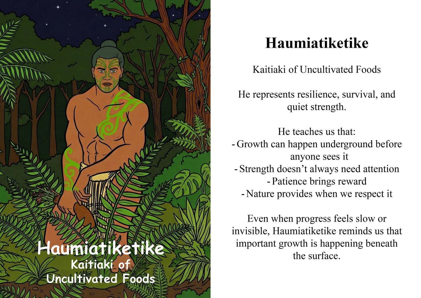 Kaitiaki Tāne Image/ Story Boards A4 for Younger Tamariki