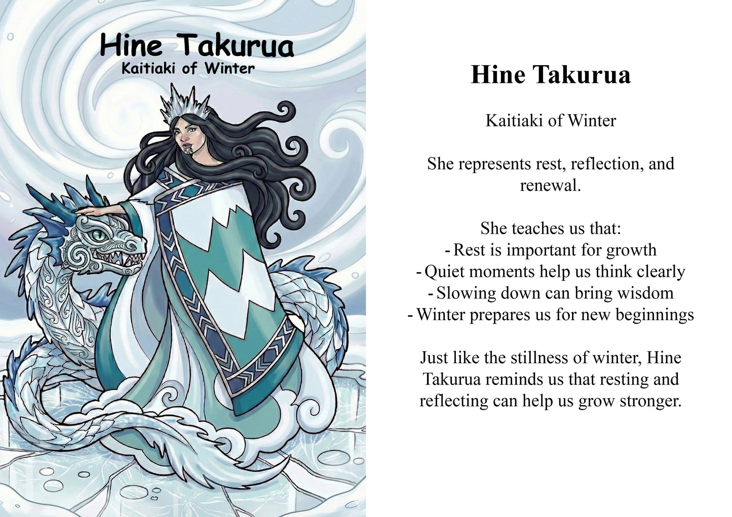 Kaitiaki Wāhine Image/ Story Boards A4 for Younger Tamariki