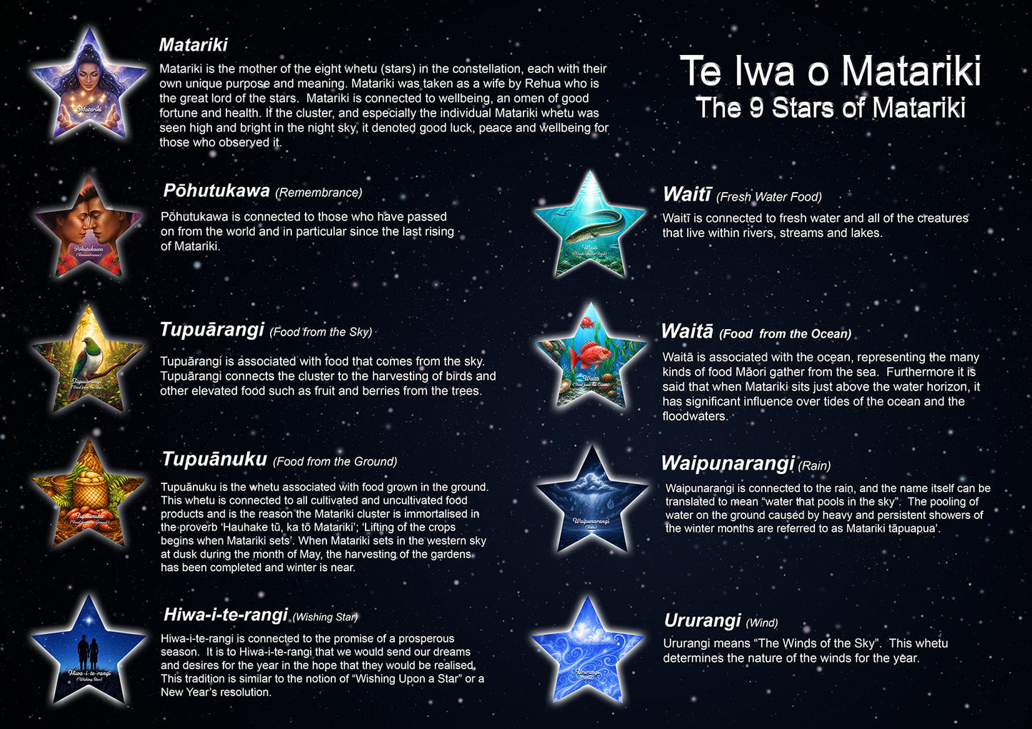 Matariki with Info - Poster