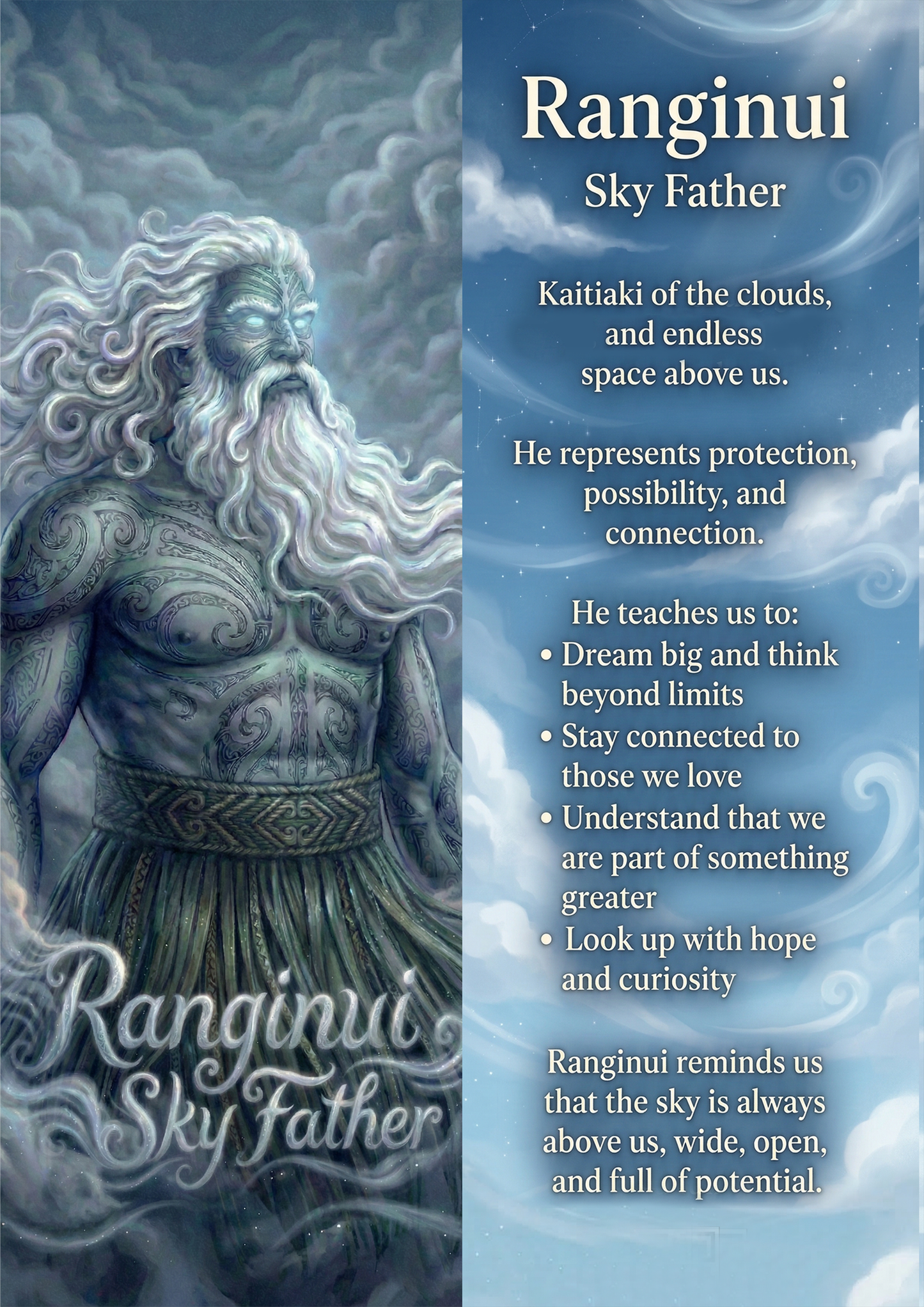 Ranginui - Image with Information - Poster