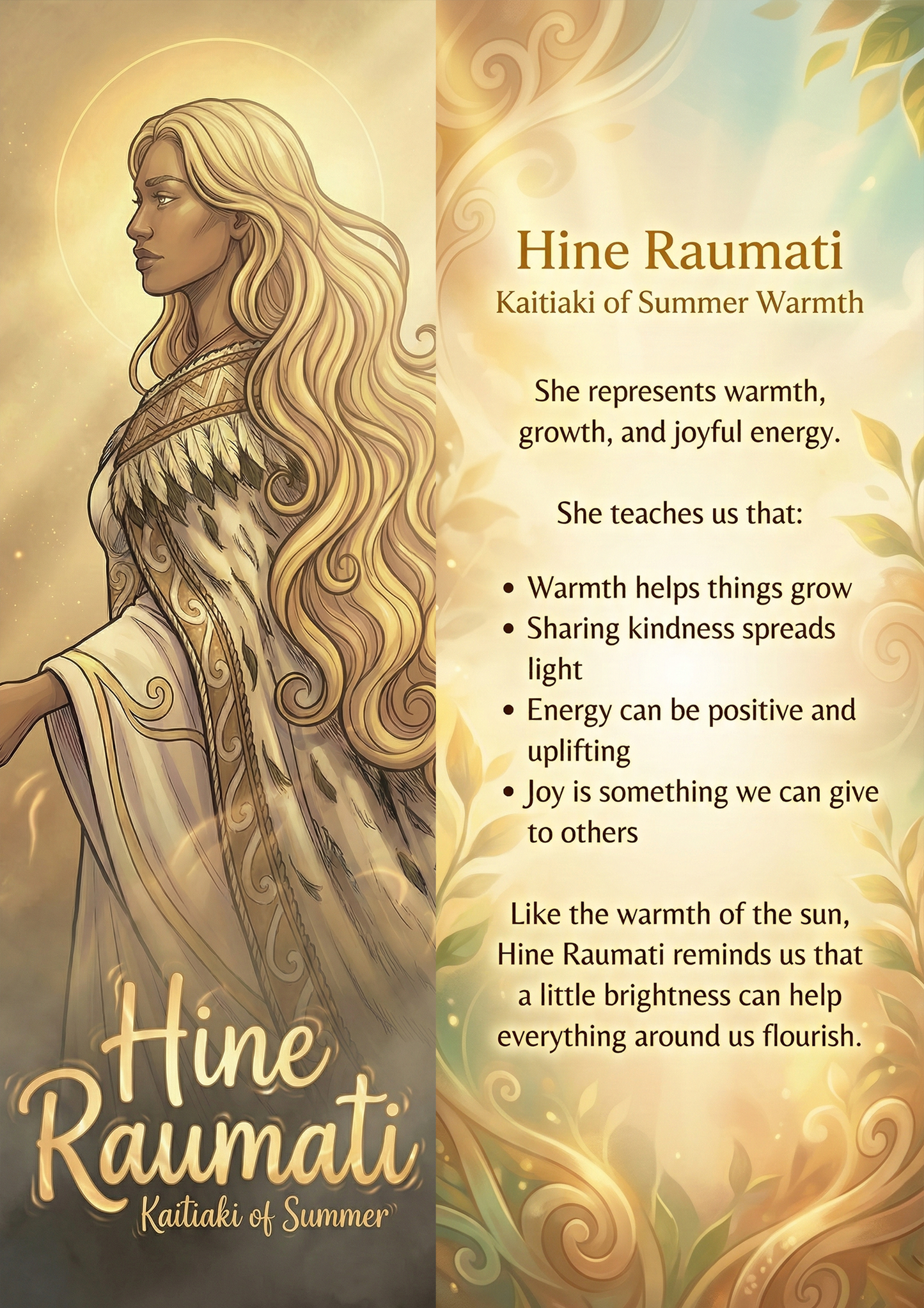 Hine Raumati - Image with Information - Poster