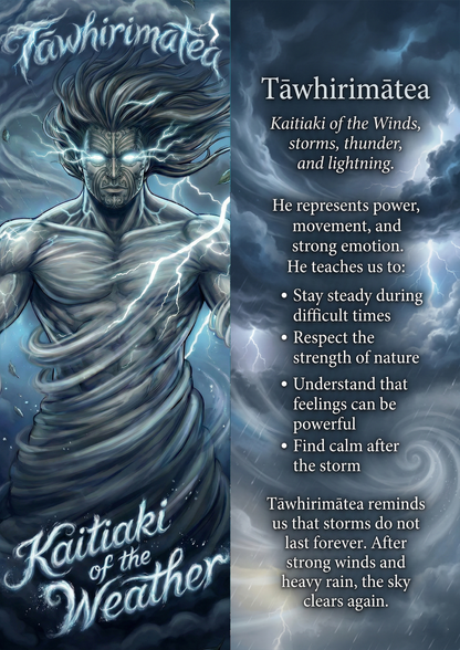 Tāwhirimātea - Image with Information - Poster