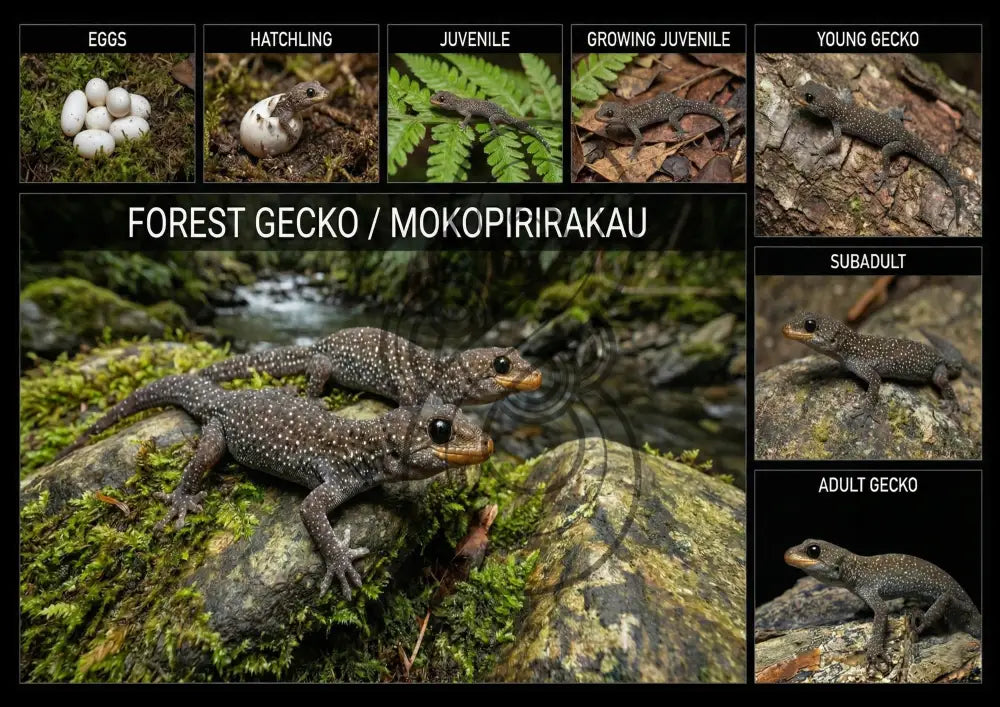 Forest Gecko / Mokopirirākau: Single sided and A4 Image Tray