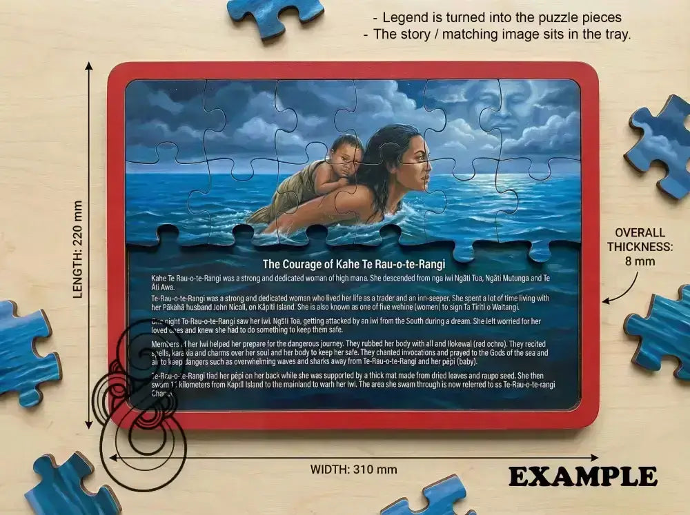 The Courage of Kahe Te Rau-o-te-Rangi - Single or Tray A4 Puzzle