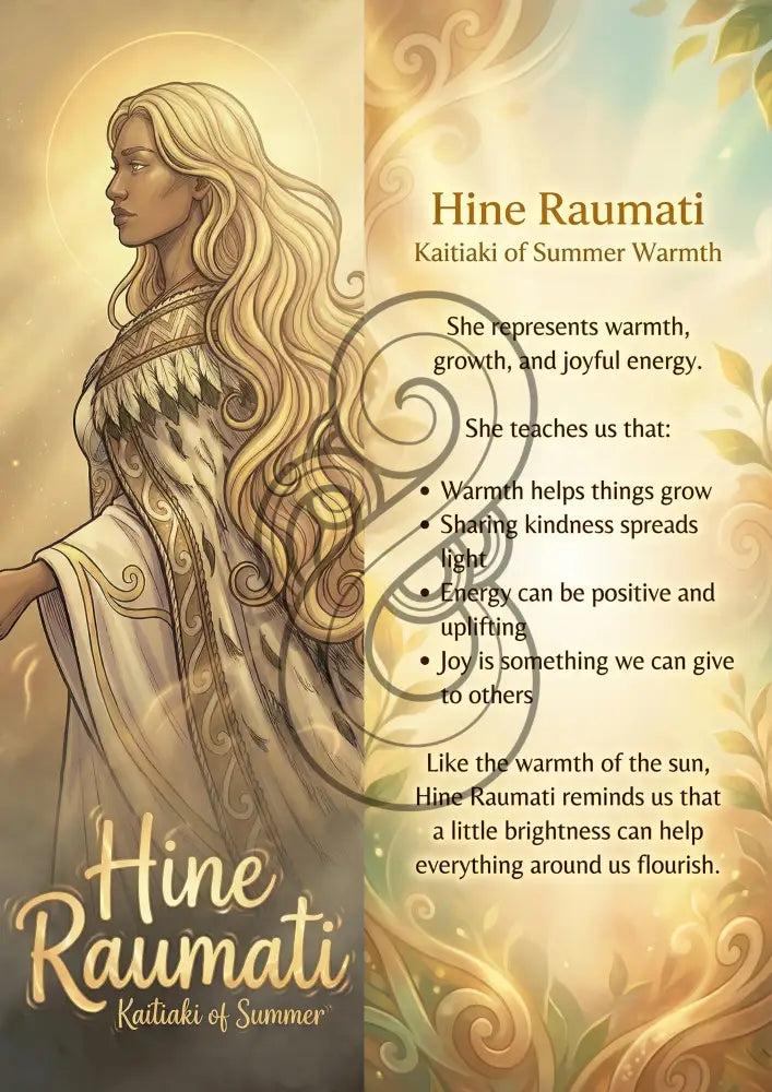 Hine Raumati - Image with Information - Poster