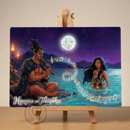Hinemoa and Tūtānekai - Single or Tray A4 Puzzle
