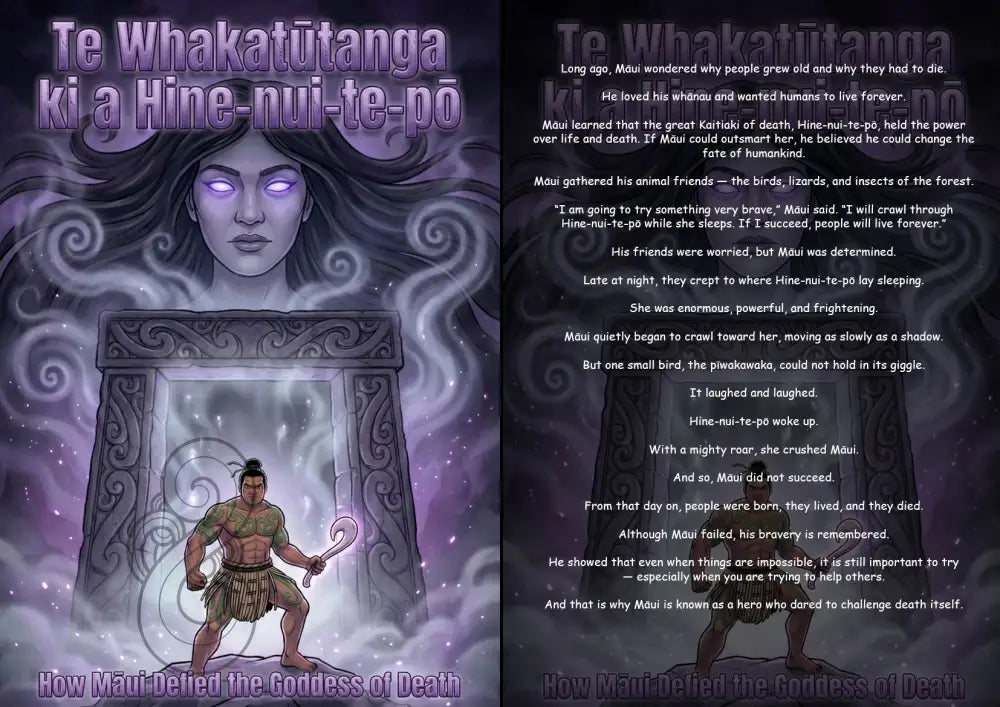 How Māui defied the goddess of death - Te Whakatūtanga ki a Hine-nui-te-pō - Single or Tray A4 Puzzle