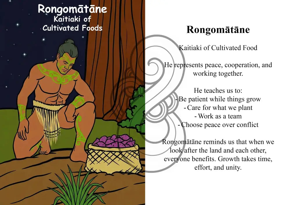 Kaitiaki Tāne Image/ Story Boards A4 for Younger Tamariki - Rongomātāne