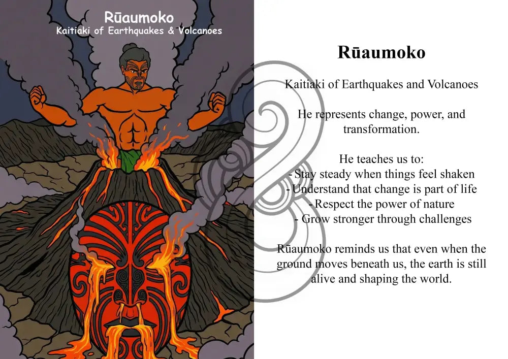 Kaitiaki Tāne Image/ Story Boards A4 for Younger Tamariki - Rūaumoko
