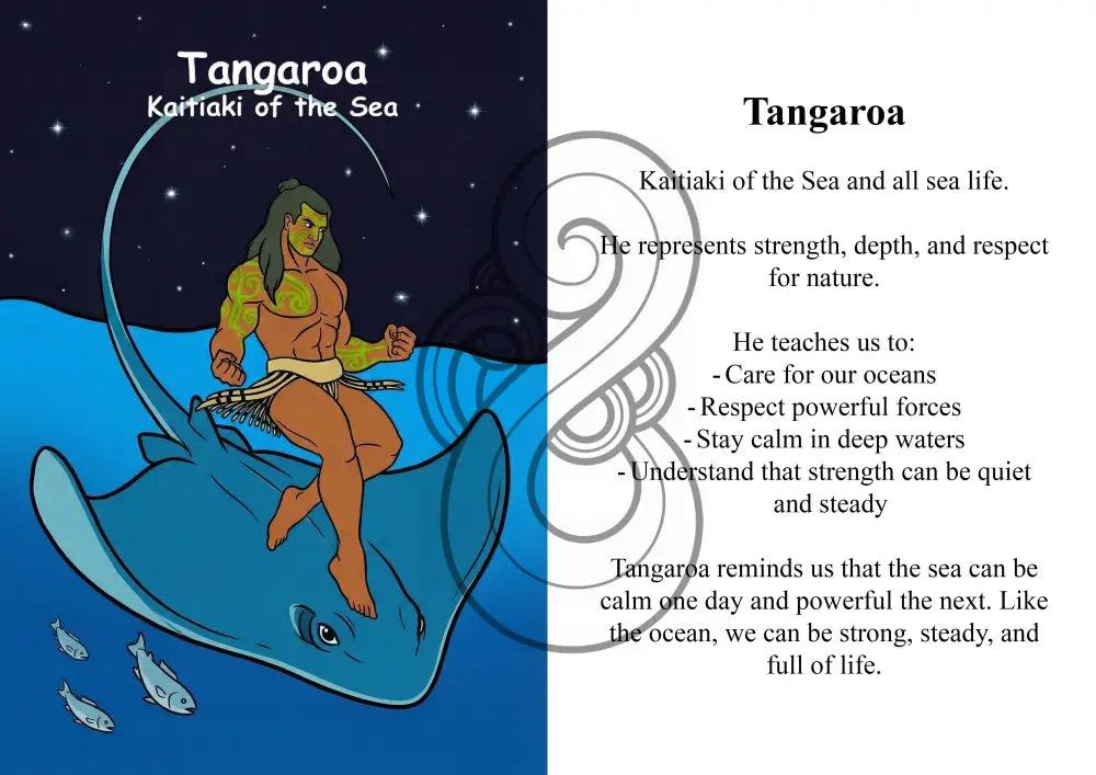 Kaitiaki Tāne Image/ Story Boards A4 for Younger Tamariki - Tangaroa
