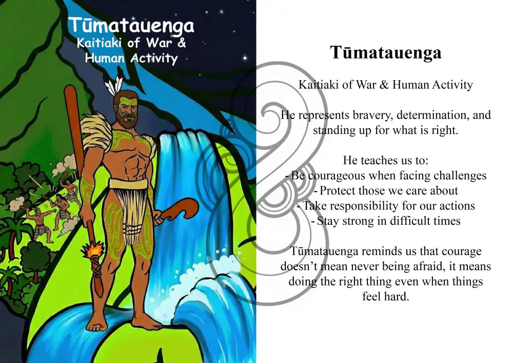 Kaitiaki Tāne Image/ Story Boards A4 for Younger Tamariki - Tūmatauenga