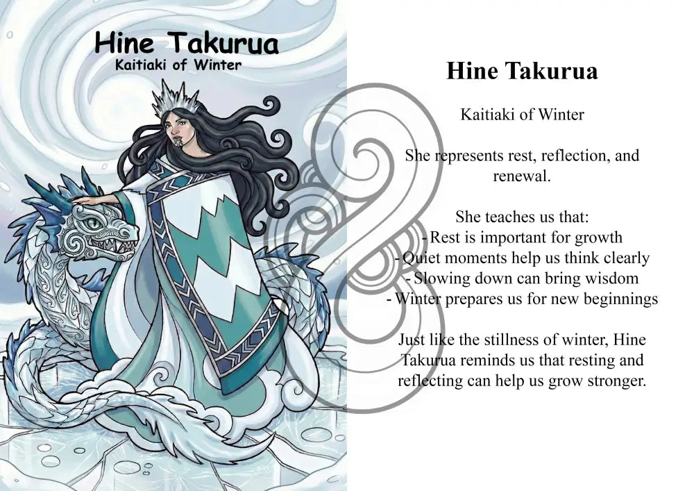 Kaitiaki Wāhine Image/ Story Boards A4 for Younger Tamariki - Hine Takurua