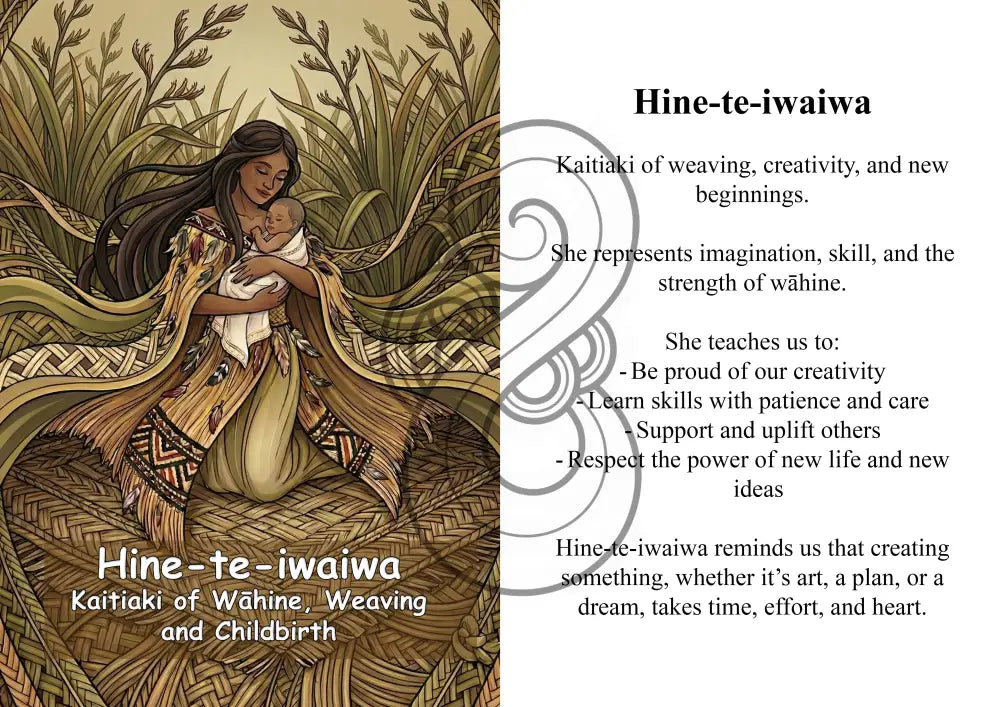 Kaitiaki Wāhine Image/ Story Boards A4 for Younger Tamariki - Hine-te-iwaiwa