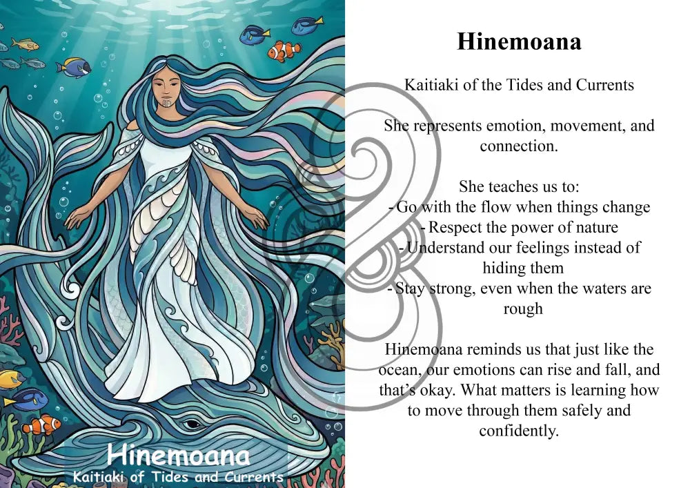 Kaitiaki Wāhine Image/ Story Boards A4 for Younger Tamariki - Hinemōana