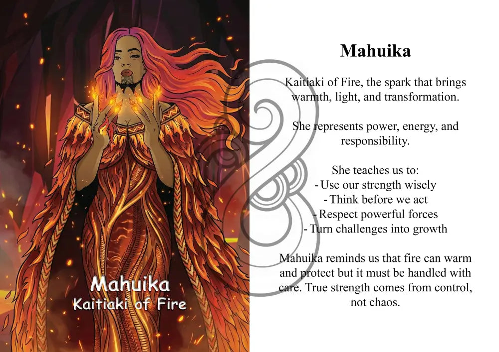 Kaitiaki Wāhine Image/ Story Boards A4 for Younger Tamariki - Mahuika