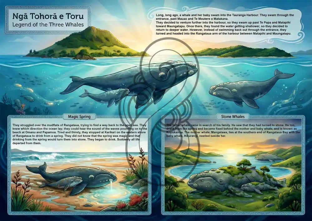 Legend of the 3 Whales - Papamoa - Poster