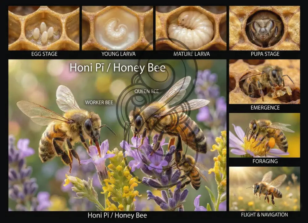 Life cycle of Honey Bee - Poster