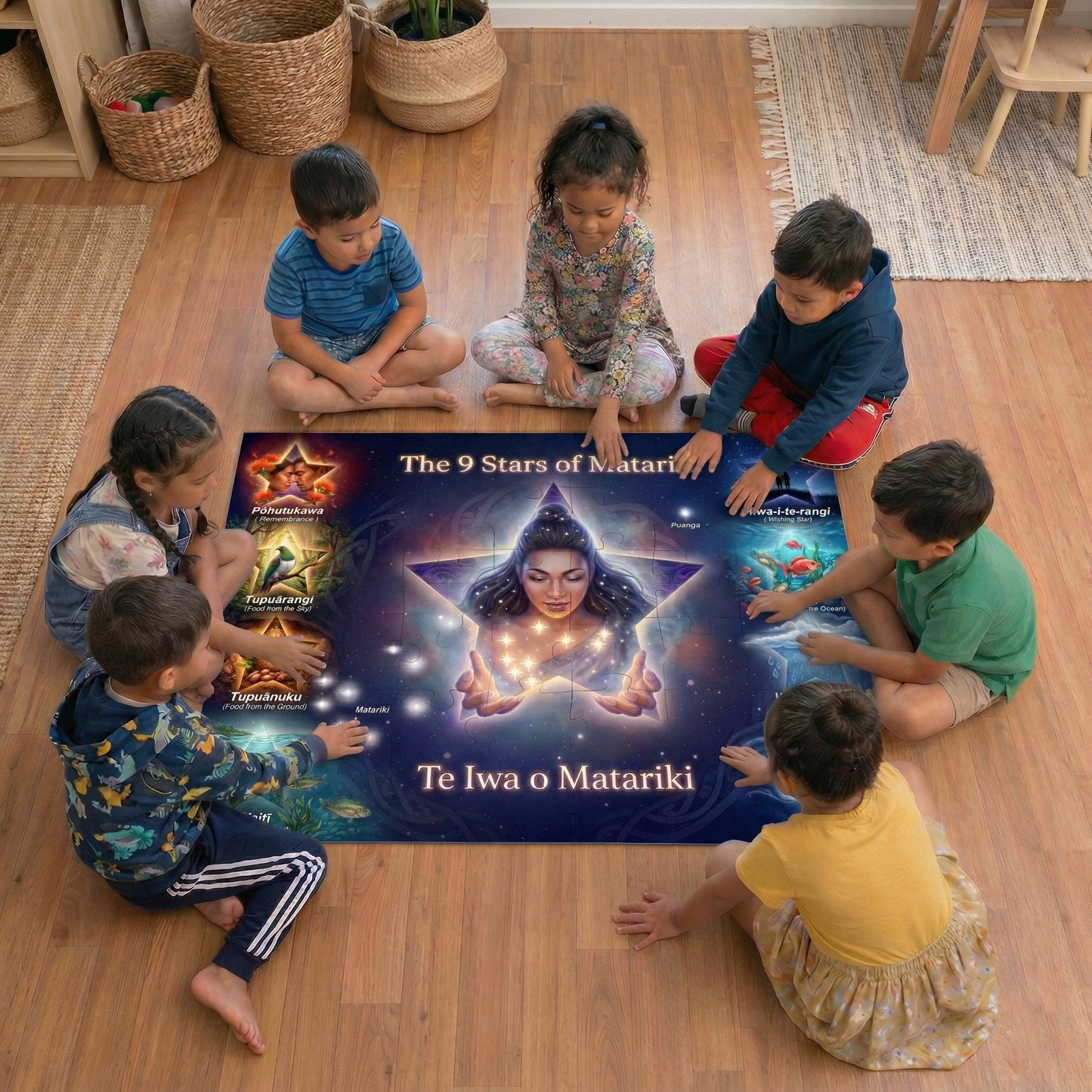 Te Iwa o Matariki - The 9 stars of Matariki v2- Floor Puzzle