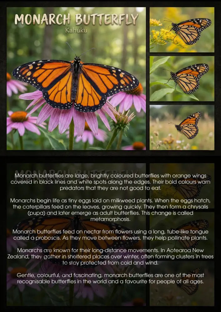 Monarch Butterfly - Single and Image Tray A4 Puzzle