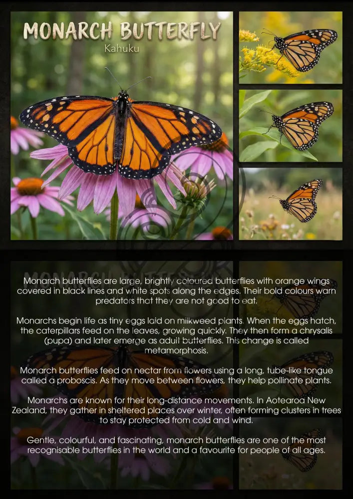 Monarch Butterfly - Single and Image Tray A4 Puzzle