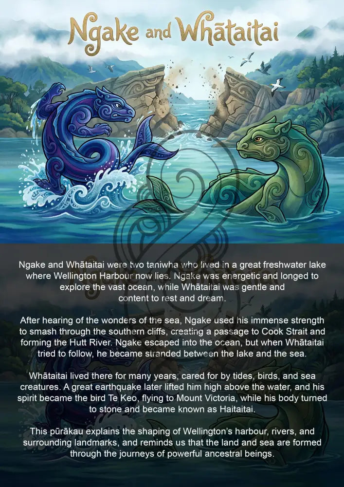 Ngake and Whātaitai - Single or Tray A4 Puzzle
