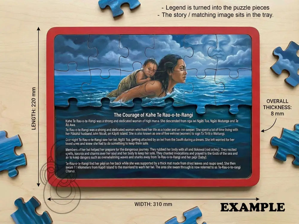 The Courage of Kahe Te Rau-o-te-Rangi - Single or Tray A4 Puzzle