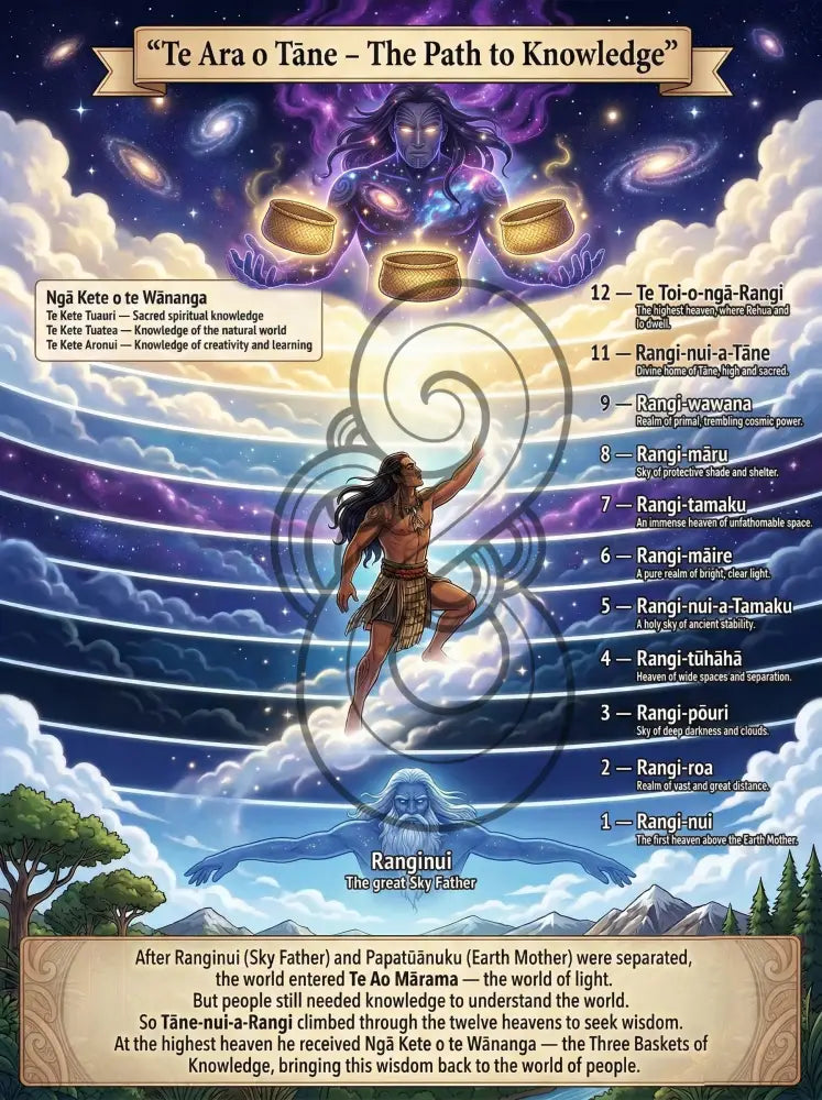 Tāne-nui-a-rangi and the Baskets of Knowledge - Version 2 - Poster