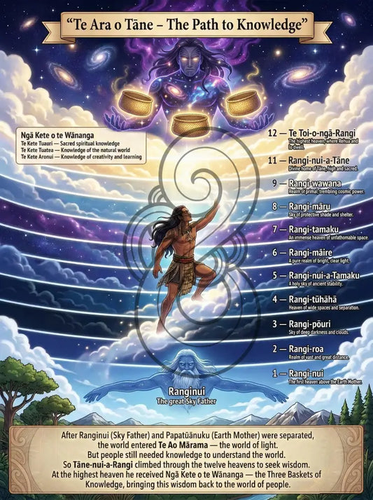 Tāne-nui-a-rangi and the Baskets of Knowledge - Version 2 - Poster