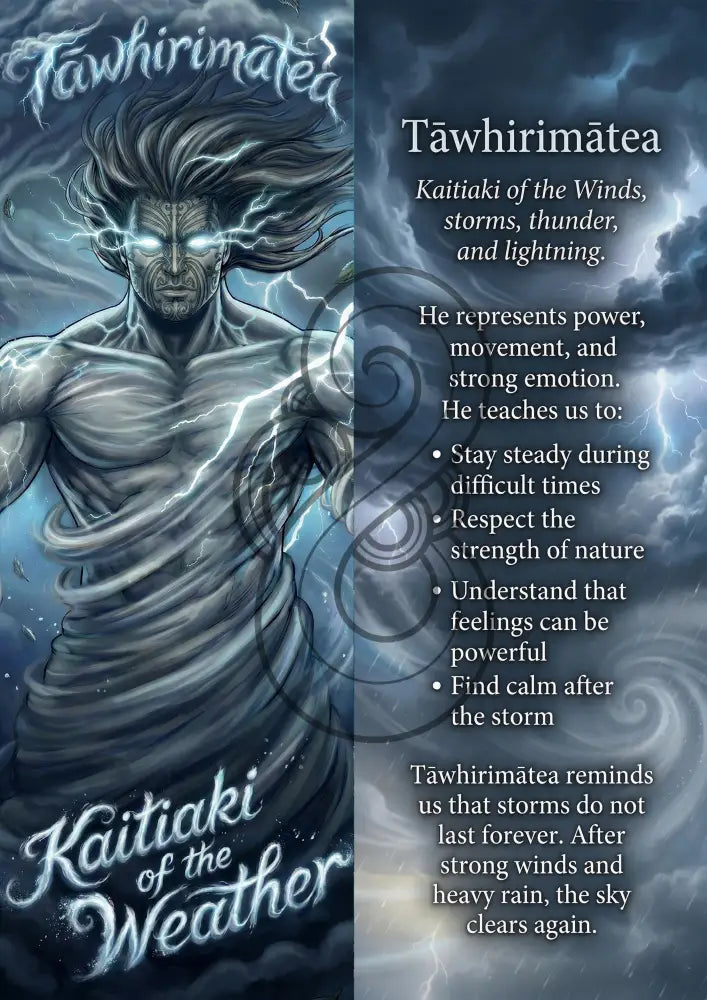 Tāwhirimātea - Image with Information - Poster
