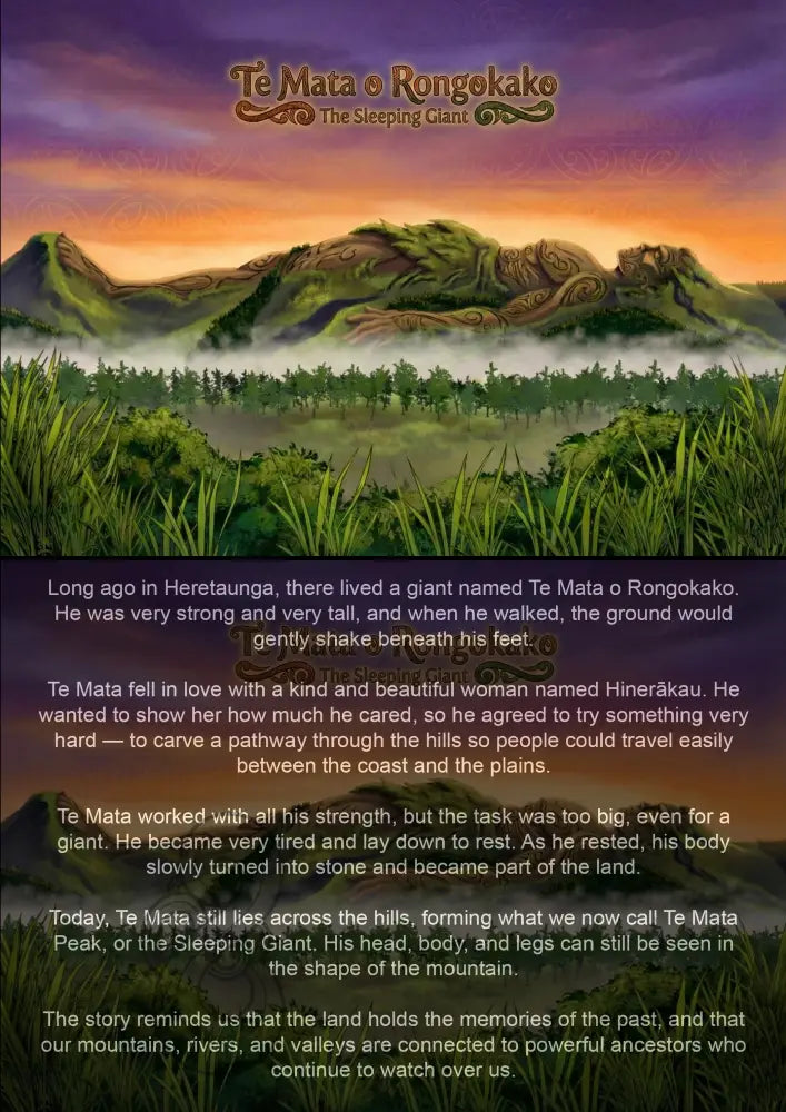 Te Mata o Rongokako – The Sleeping Gianti - Single or Tray A4 Puzzle