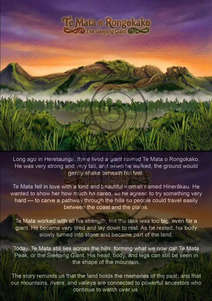 Te Mata o Rongokako – The Sleeping Gianti - Single or Tray A4 Puzzle