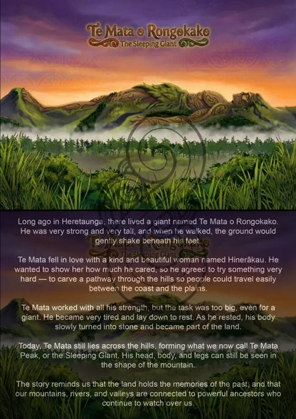 Te Mata o Rongokako – The Sleeping Gianti - Single or Tray A4 Puzzle
