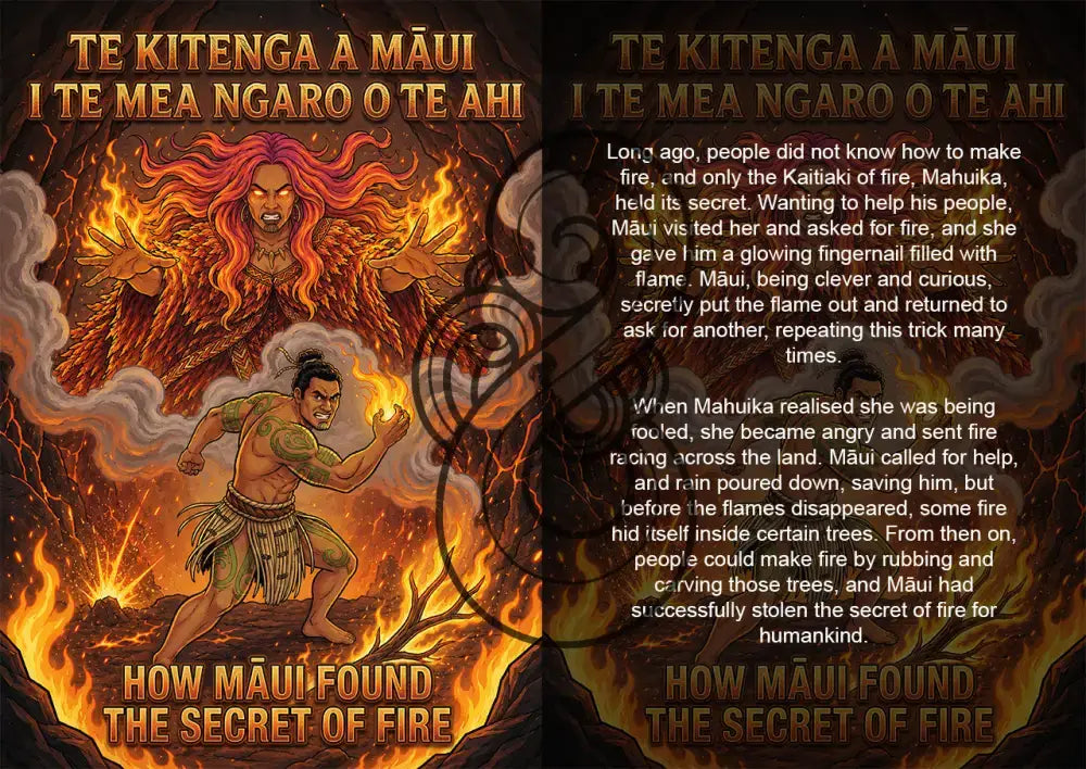How Māui found the secret of Fire: Single or Tray A4 Puzzle