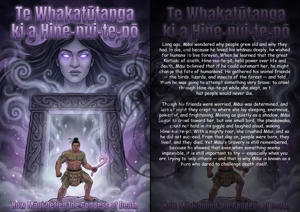 The Deeds of Maui - A4 Story Boards - How he defied the Goddess of Death