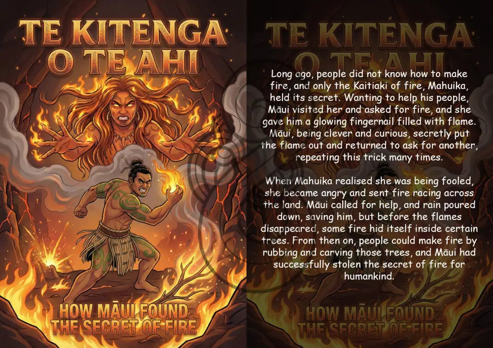 The Deeds of Maui - A4 Story Boards - How he found the Secret of Fire
