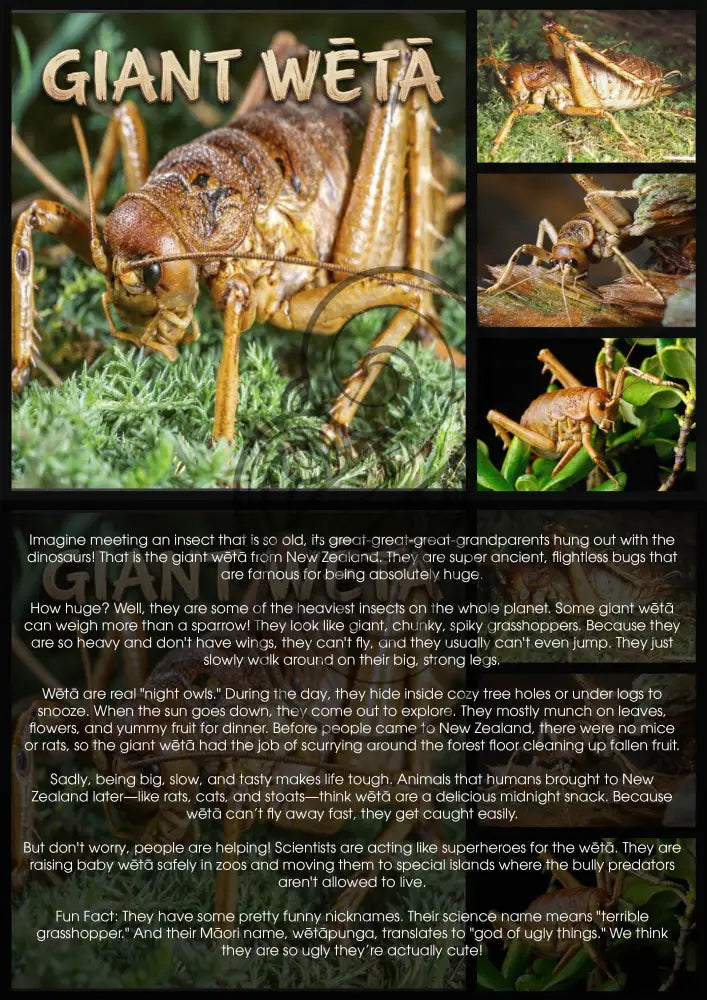 The Giant Wētā - Single and Image Tray A4 Puzzle