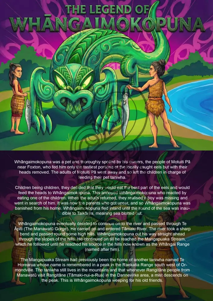 The Legend of Whāngaimokopuna - Single or Tray A4 Puzzle