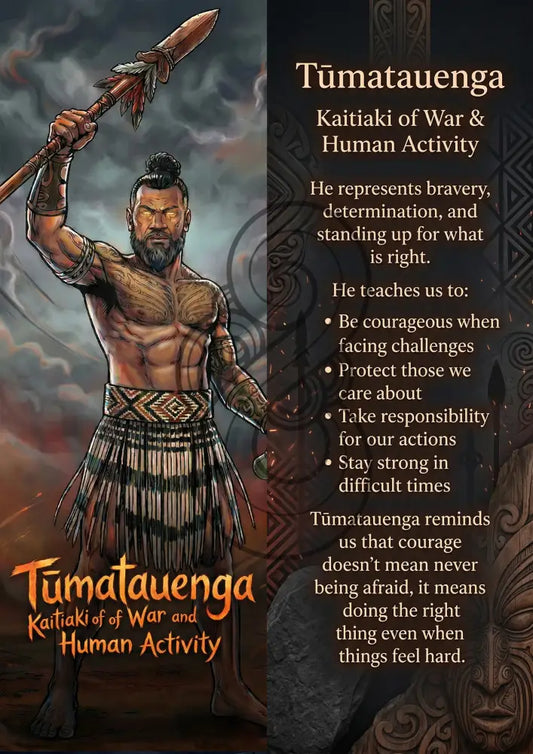 Tūmatauenga - Image with Information - Poster